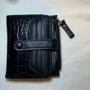 Black Croc-Embossed Wallet